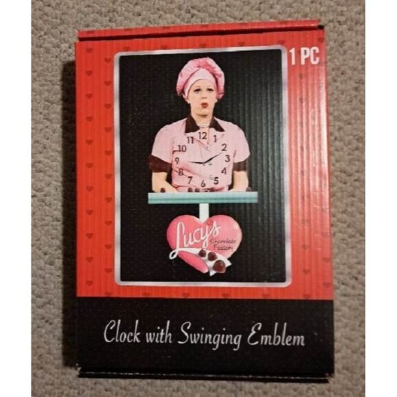 New I Love Lucy Swinging Pendulum Wall Clock NIB Home Decor Chocolate Factory - Picture 3 of 4